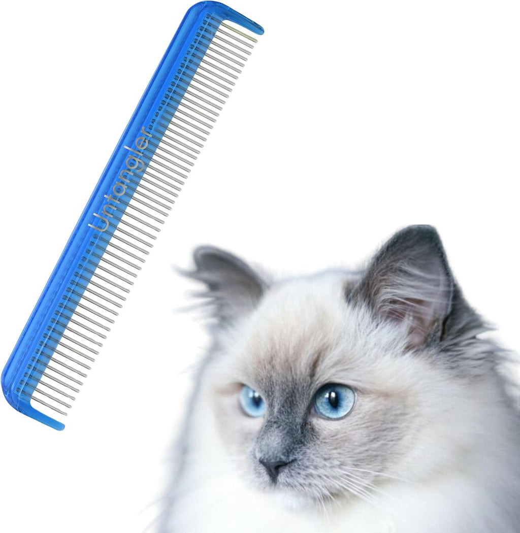 Cat Comb with Silky Smooth Rotating Teeth - Clears Mats Gently (5" Ultra Fine Teeth; 7" Dual Teeth) (White, 5") - Image 14