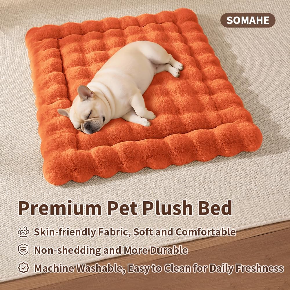 SOMAHE Cat Bed Mat, Soft Plush Faux Fur Kneading Pet Bed, Machine Washable Cat Sleeping Pad for Indoor Cats & Kittens, Non-Slip Fluffy Cat Rug for Couch Sofa Floor, 23x15 Inch Grey - Image 11