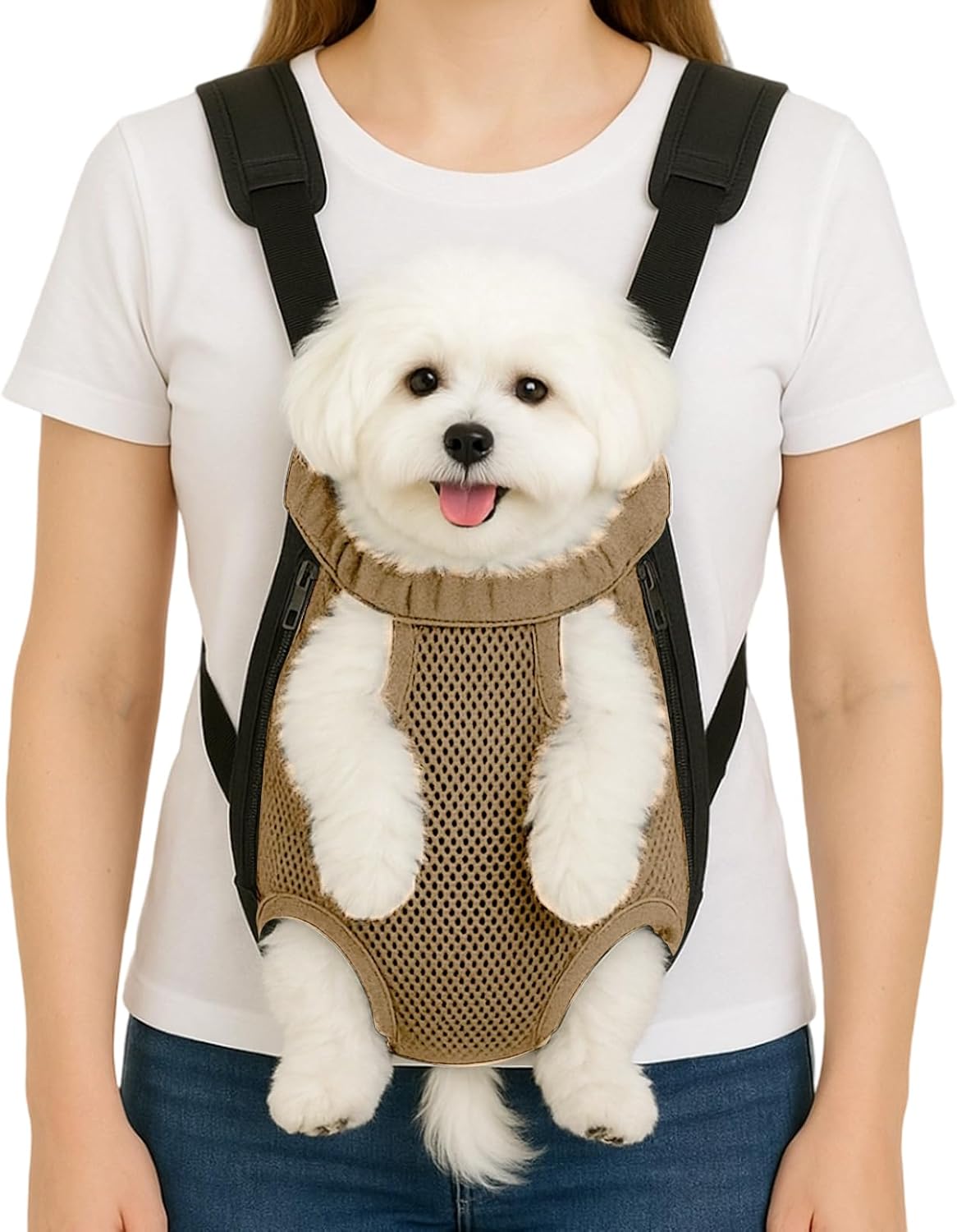 Mosago Dog Backpack Carrier, Adjustable Pet Front Carriers, Legs Out Carrying Sling Travel Bag for Small Medium Dogs 7-11 Lbs, Soft Wearable Puppy Chest Carry Backpacks for Walking/Hiking/Camping - Image 11