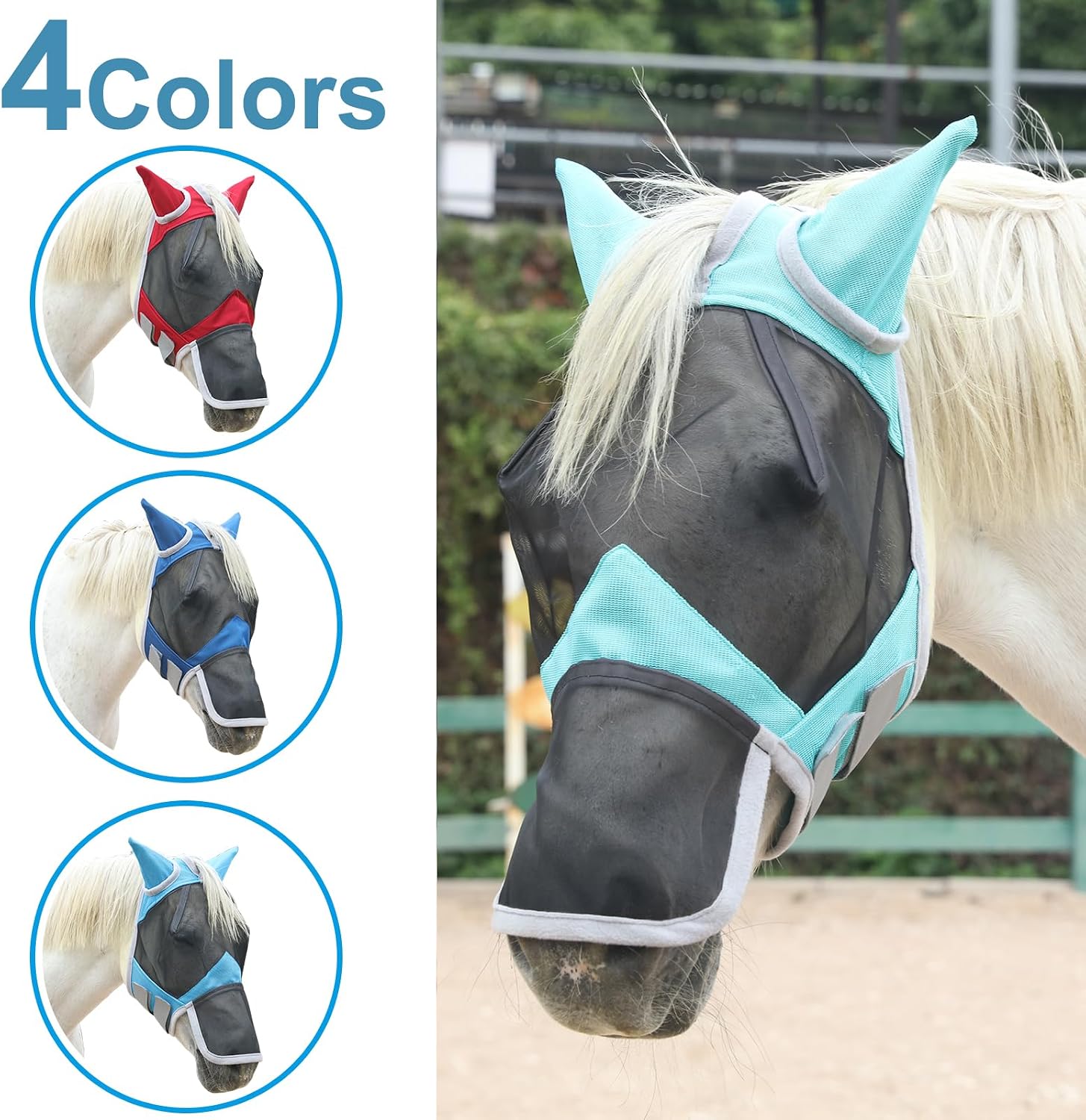 Interior view showing soft fleece padding on Gallopoff fly mask