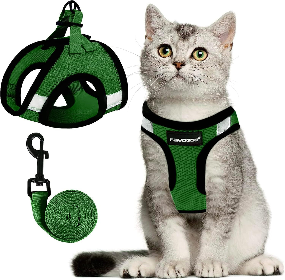 FAYOGOO Escape Proof Cat Harness and Leash Set for Walking, Secure-Fit Step-in Cat Vest Harness, Soft & Lightweight for Kittens and Large Cats - Image 13
