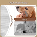Close up of stainless steel teeth on LSORPWK pet comb