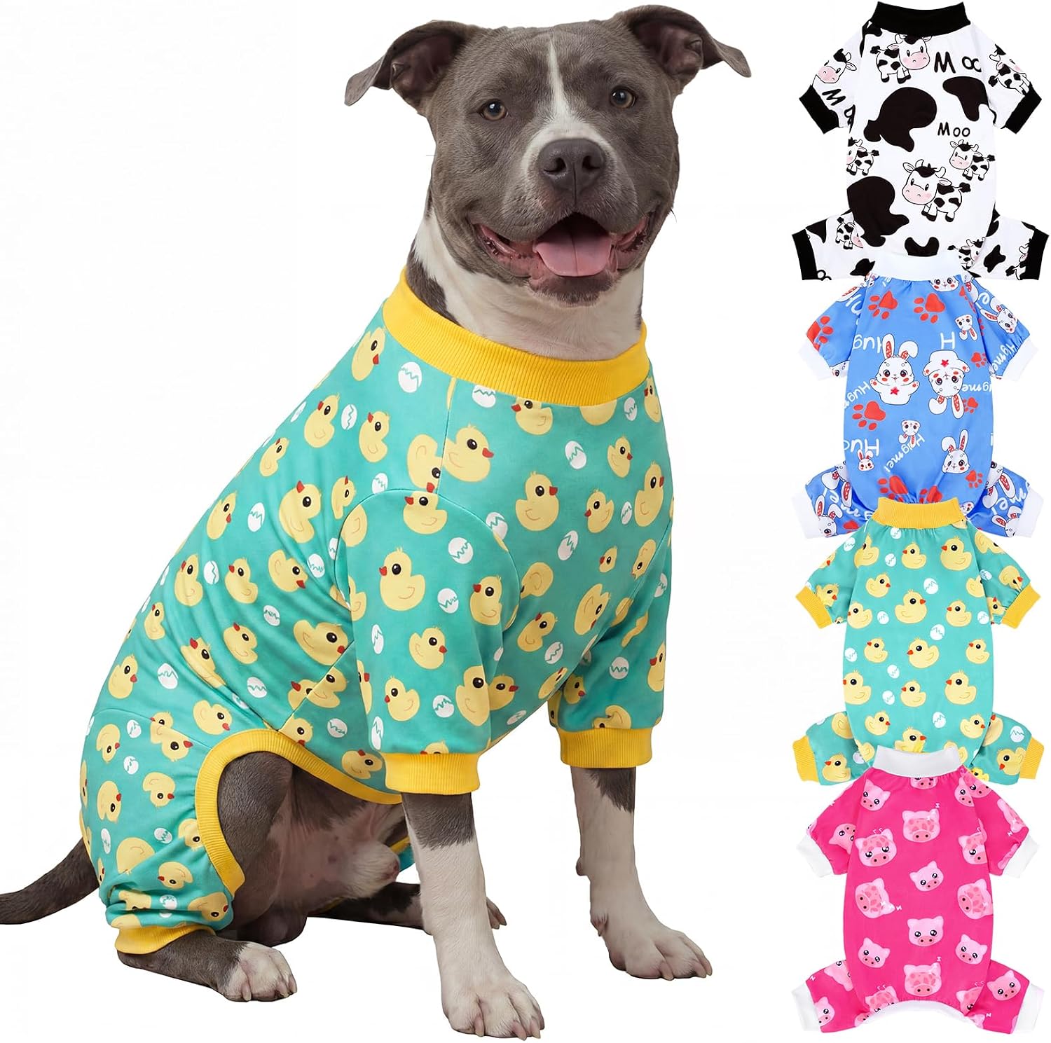 XPUDAC 4 Pieces Dog Pajamas Soft Strechy Puppy Onesies Pet Clothes for Small Medium Dogs Boy Girl Cat Pet Outfit, 153-XS - Image 14
