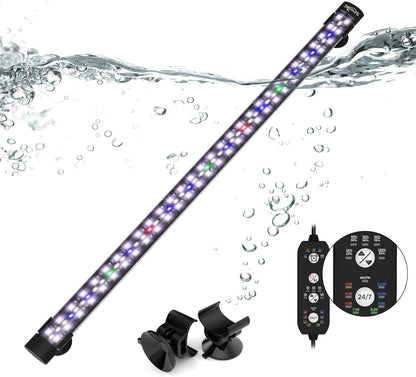 SEAOURA Submersible Aquarium Light for 16 to 27 Inch Fish Tank, 24/7 Cycle Fish Tank Light with Timer, Aquarium Plant Light with Full Spectrum+7 Single Colors, Auto On/Off, Adjustable Brightness - Image 10