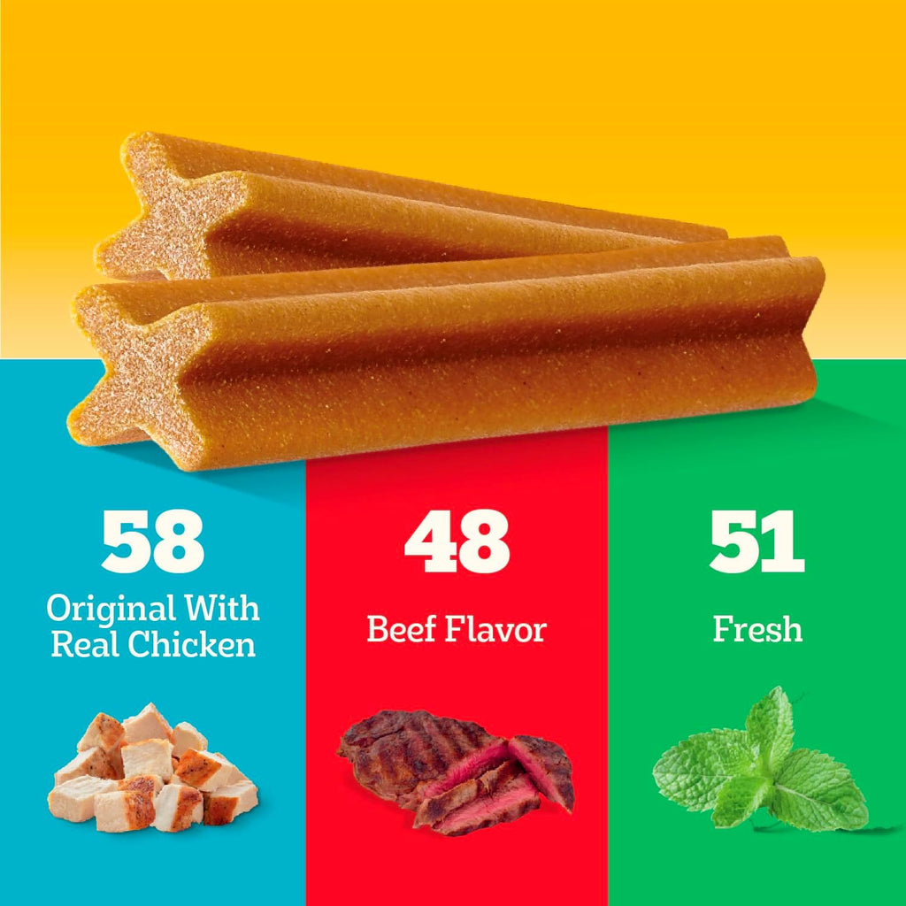 Pedigree Dentastix variety pack flavors Original Beef and Fresh