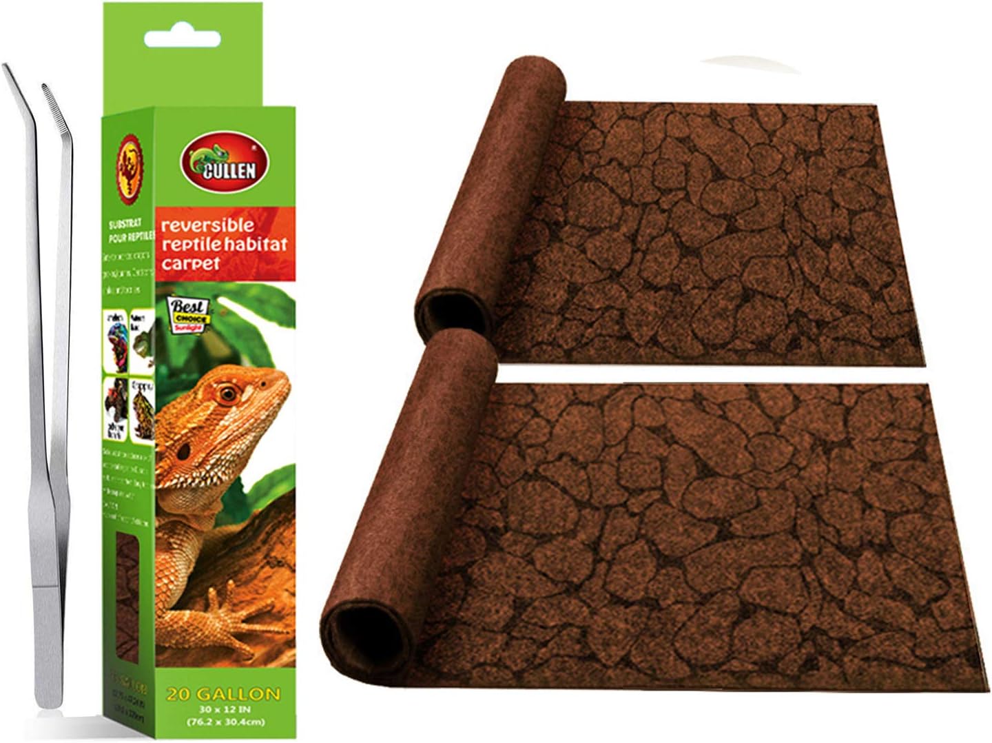 Saillong reptile habitat flooring mat 36 by 18 inches setup illustration