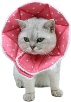 Washable fabric cat cone collar folded flat for storage