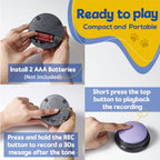 Pawhugs talking buttons starter set placed on the included black waterproof non slip mat.