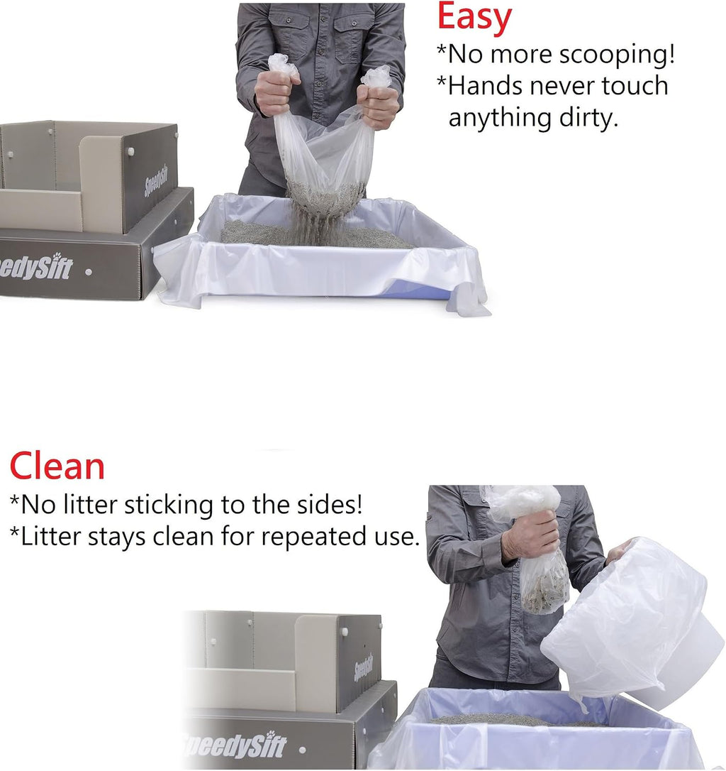 SpeedySift 56 count high-density polyethylene liner stack display