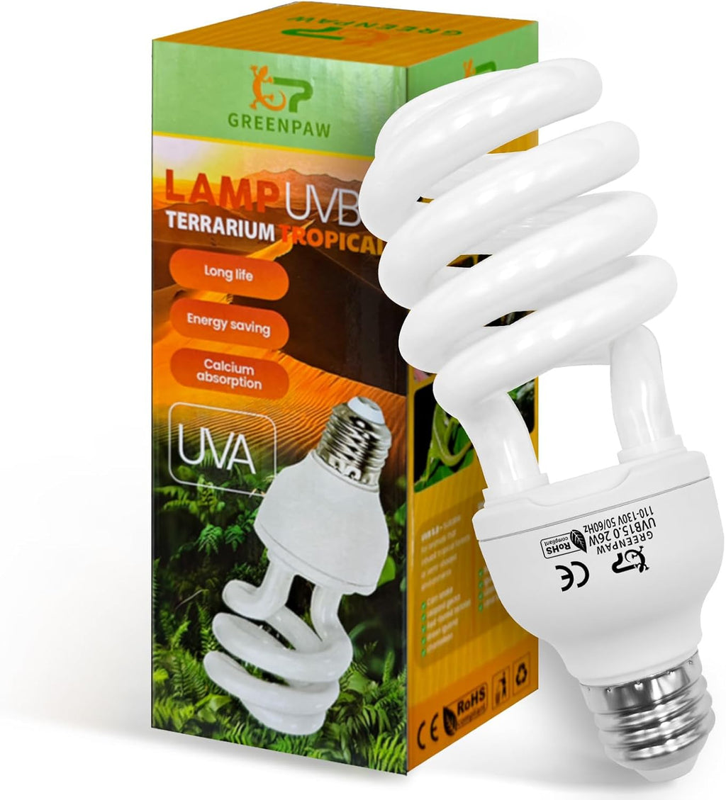UVB Reptile Light, 10.0 26W UVA UVB Light for Reptiles, Spiral Compact Fluorescent UVB Bulb for Bearded Dragons Tortoise Lizards and Snakes - Image 9