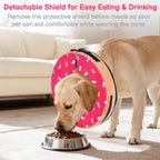 Large pet recovery cone with built-in collar loops for security