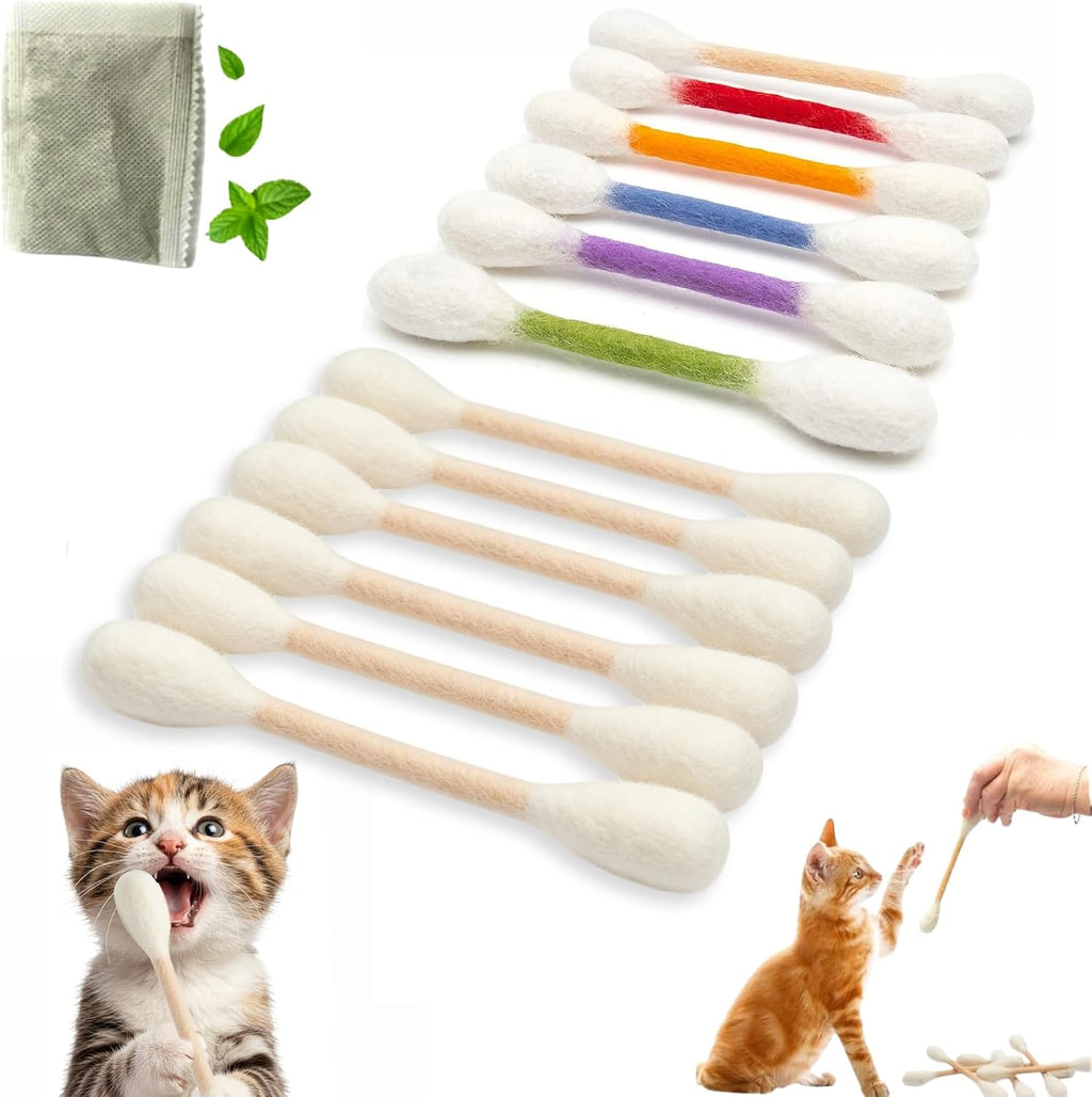 6 Pack Giant Cotton Swab Catnip Toys,Cat Q Tip Toy,Felt Interactive Kicker Chew Toys for Kittens & Indoor Cats, Soft Teething Toy with Organic Catnip, Eases Anxiety & Boredom, Cat Lover Gift (Orange) - Image 9