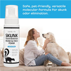 NonScents pet de-skunking foam bottle showing ingredients and back label