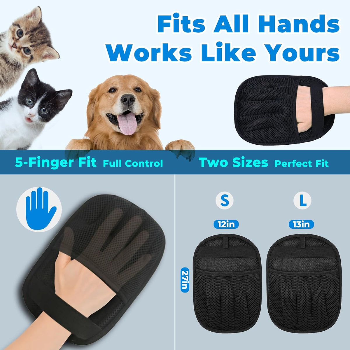 Dual-sided electrostatic surface closeup for pet hair removal tool