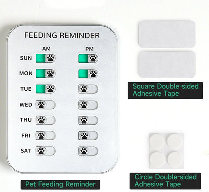 Premium silver finish dog feeding reminder with sticker customization options
