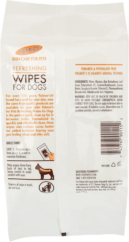 Close up of Palmer's pet wipes texture and thickness
