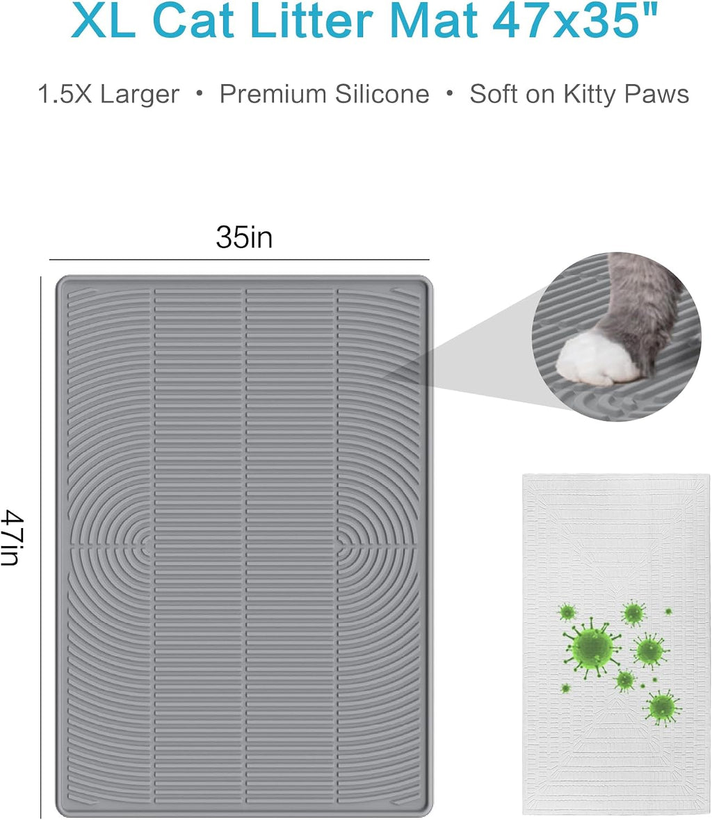 Kabeyoe waterproof litter box mat top angle view showing textured surface