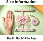 Matching leash attached to Xydsjjiao pink pet vest harness