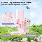Guinea Pig Water Bottle No Drip - 4 oz Hamster Water Bottle for Glass Tank with Adjustable Stand, Leak Proof Small Animal Water Dispenser for Cage - Image 5