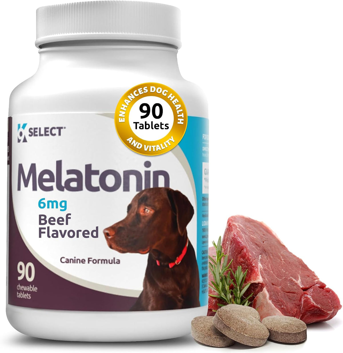 K9 Select Melatonin for Dogs - Composure Dog Calming Chews - Dog Melatonin for Sleep - Reduce Stress Helps Composure Calming Treats for Small Dogs - 3 mg, 120 Beef Flavored Chewable Tablets - Image 14