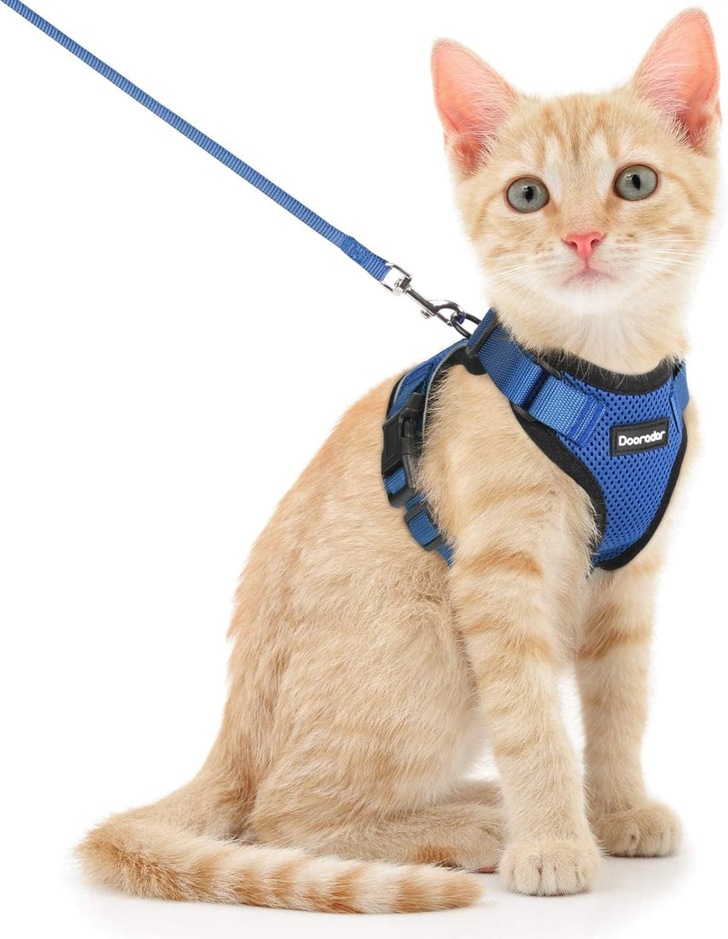 Dooradar Cat Harness and Leash Set, Escape Proof Safe Adjustable Kitten Vest Harnesses for Walking, Easy Control Soft Breathable Mesh Jacket with Reflective Strips for Cats, Pink, Xs - Image 14