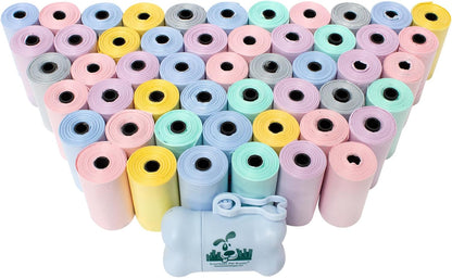 Downtown Pet Supply Poop Bags for Dogs with Dispenser, 180 Count - Leak-Proof Dog Waste Bags and Bone-Shaped Dog Poop Bags Holder for Leash - Rainbow with Paw Prints, 12.5" x 8.5" - Image 12