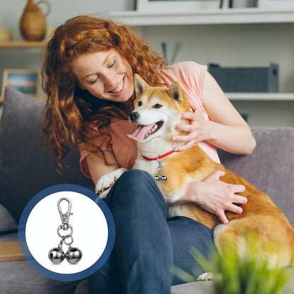 Salbsever mini cat and dog collar bells dimensions and product scale demonstration.