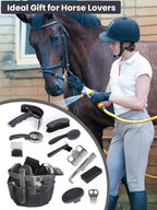 Inoreal breathable mesh storage bag packed with twelve pieces of horse care equipment