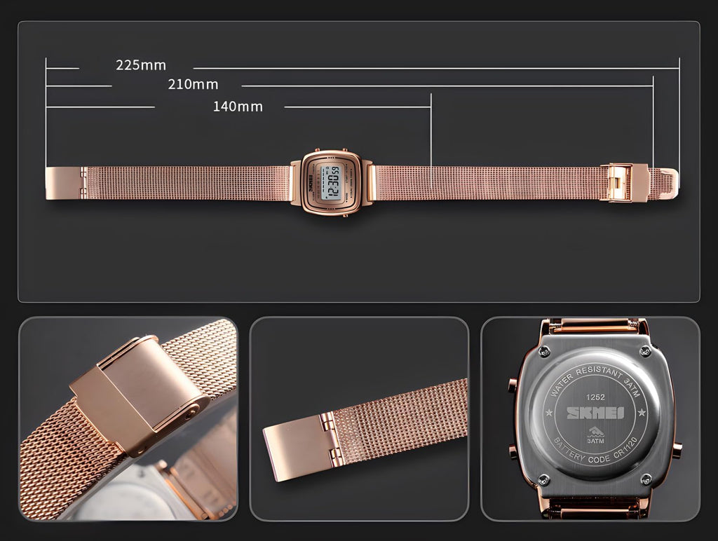 Water-resistant testing view of the 3ATM MASTOP petite watch showing protection against daily hand washing and minor splashes.