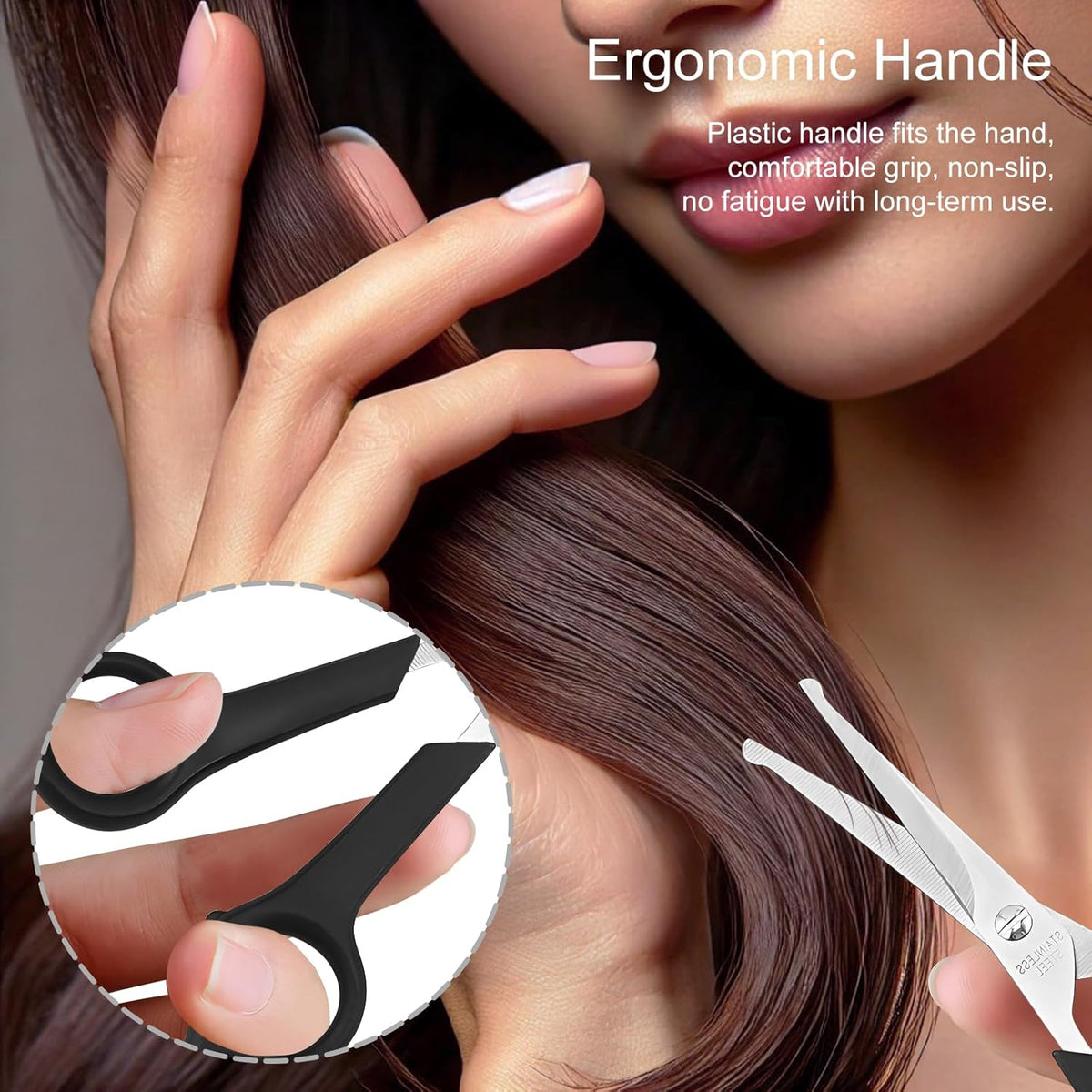Ergonomic handles of the lightweight dog and cat trimming scissors