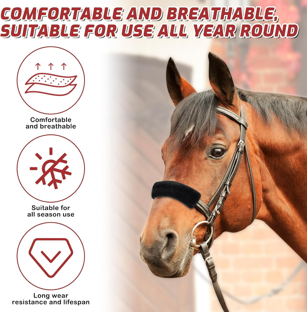 Soft padded training buffer accessories for sensitive horses and ponies.