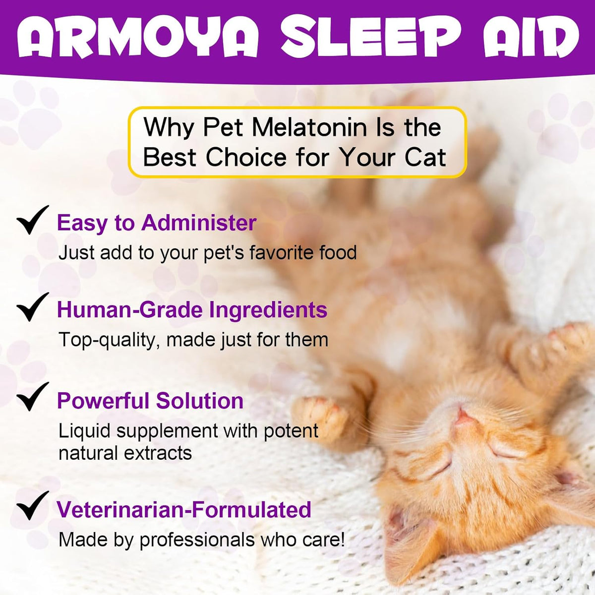 Dosing instructions on the back of Asusxcli cat calming supplement