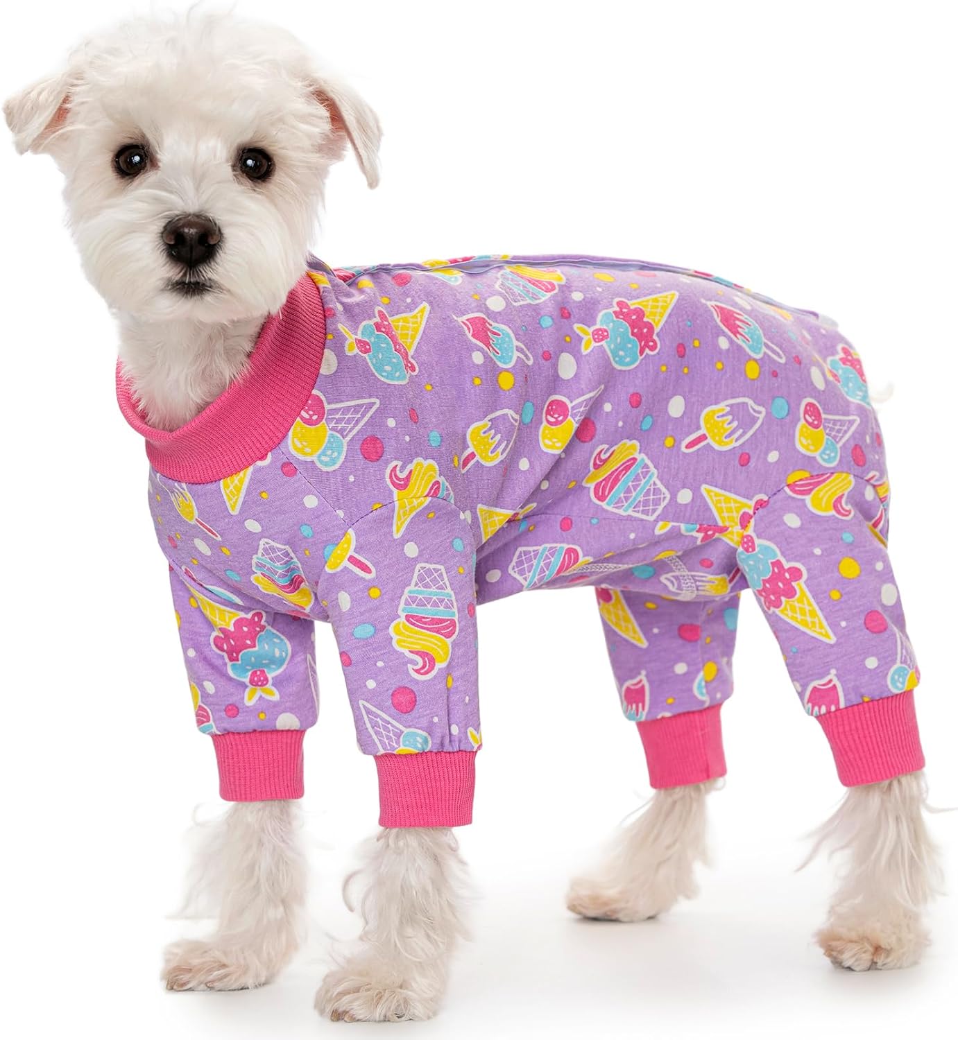 Dog Surgery Recovery Suit for Small Dogs, 4-Legged Dog Onesie After Surgery with Back Snaps, Breathable Cotton Spay and Neuter Bodysuit for Female and Male Dogs - Image 13