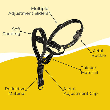 Full view of Zevey adjustable head harness for large dogs