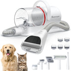 HomeRunPet Ultra Quiet Dog Grooming Vacuum front view showcasing the white main suction unit and premium branding