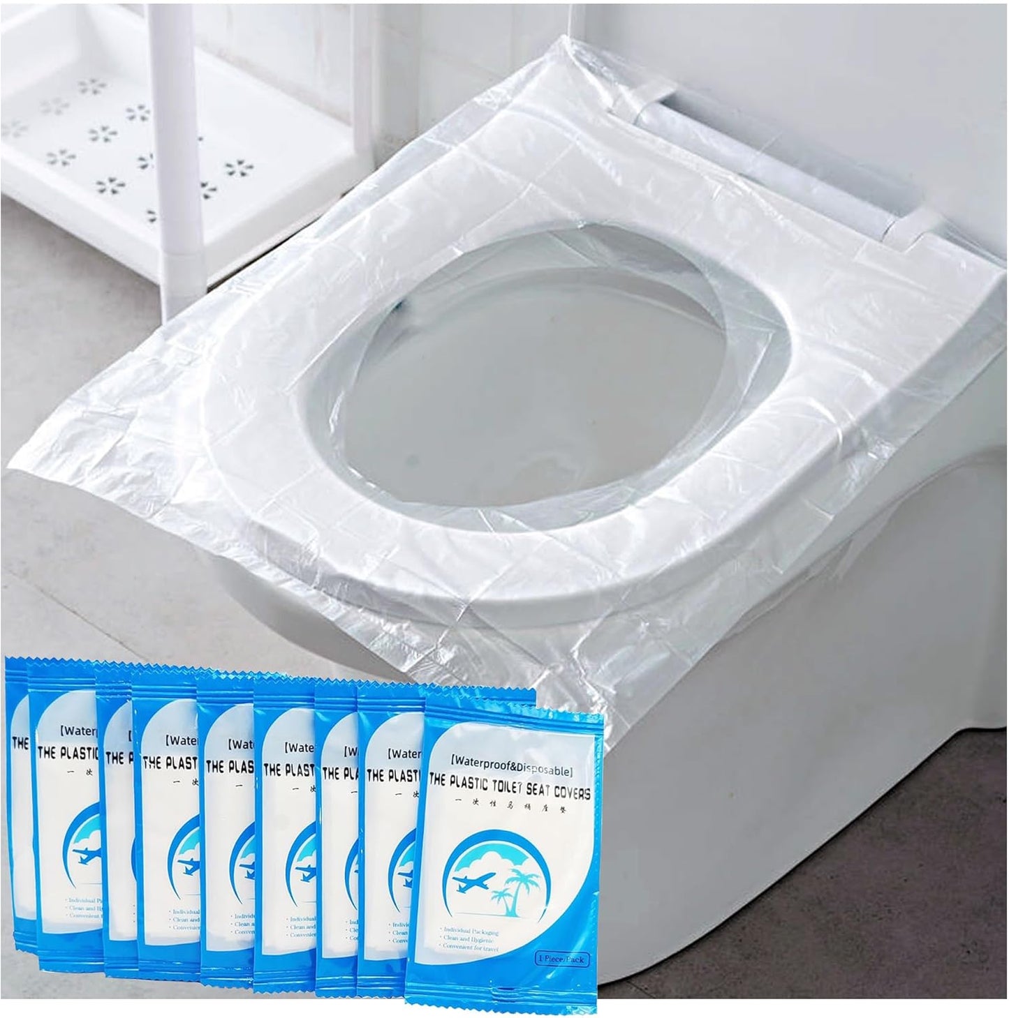 SZLYTYUN disposable travel toilet seat plastic cushion front view pack