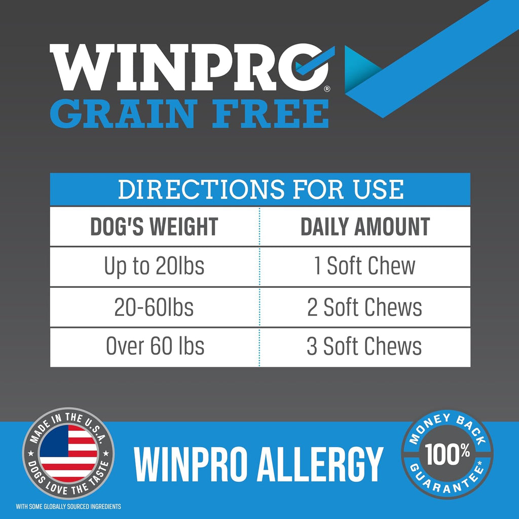 Authentic USA imported WINPRO dog skin and coat health soft chews for all breeds