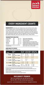 The Honest Kitchen dog food packaging displaying human grade quality label