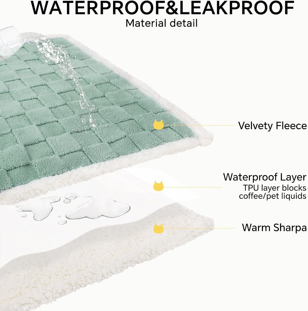 Luciphia reversible extra large pet blanket flipped to the fluffy cream white sherpa fleece side.