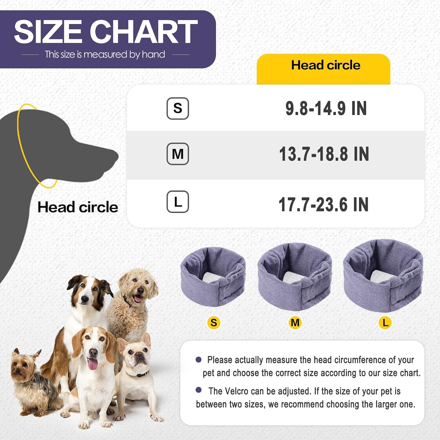 Meifsou dog ear muffs showing adjustable elastic strap