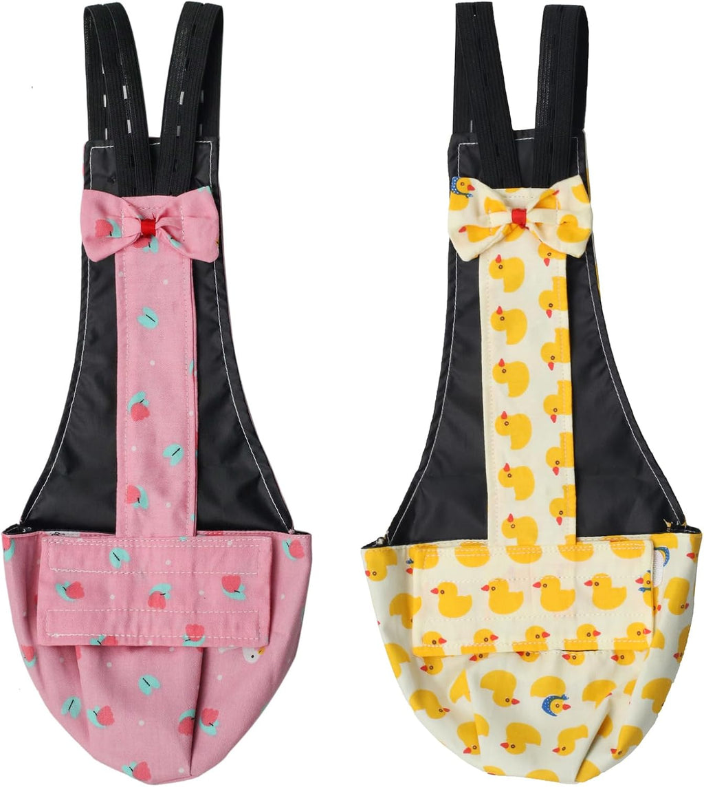 BestParts 2pcs Adjustable Diaper Waterproof Reusable Diapers, Cloth Diaper Wearable Poultry for Farm Pet Goose, Duck, Chicken, Button Adjustable Version (Pink + Yellow, M(1.65-3.31pounds), 1, Count) - Image 14