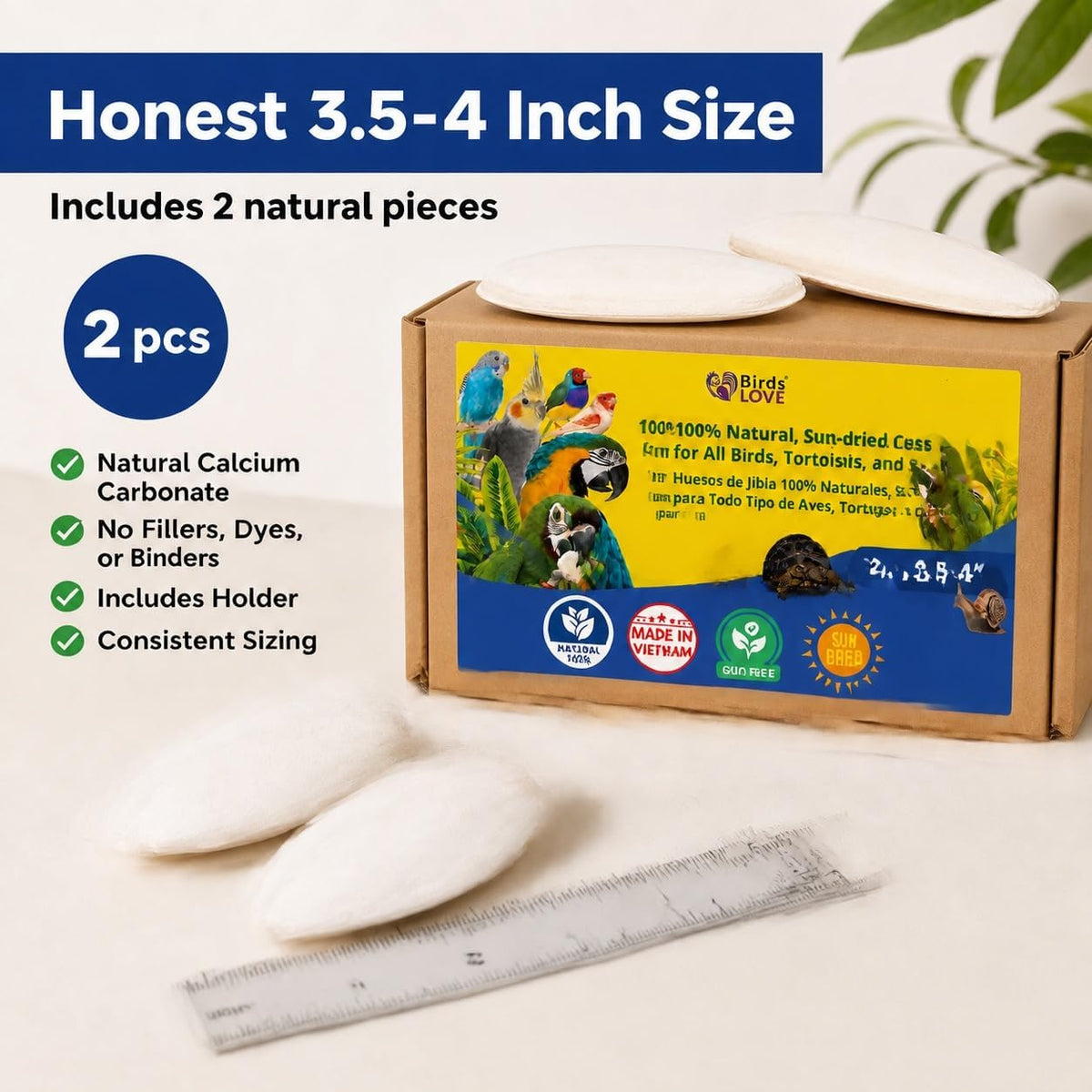 Two pack of Birds LOVE 4 inch bird cuttlebone supplement