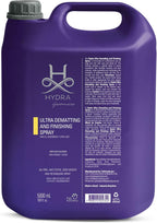 Long hair pet finishing spray for smooth and shiny dog coats.