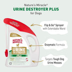 Nature's Miracle dog urine destroyer sixty four ounce bottle back label instructions
