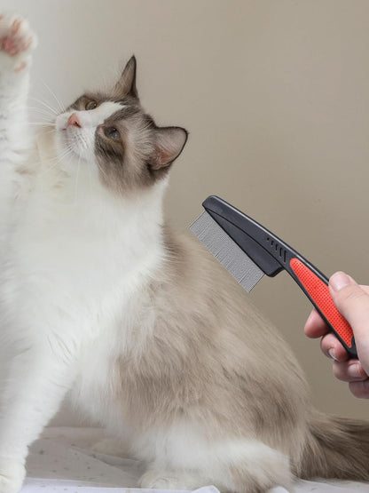 Stainless steel fine tooth tick removal comb for puppies and kittens