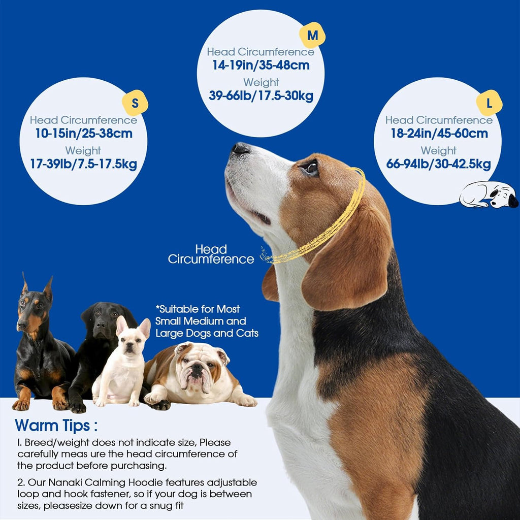 Nanaki dog ear muffs for firework and thunderstorm anxiety reduction.