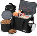 BAGLHER Dog Travel Bag for Supplies - Double-Layer Airline Approved Weekend Pet Travel Organizer Set for Dog and Cat Tote with 2 Pet Food Containers and 2 Collapsible Silicone Bowls Green - Image 13