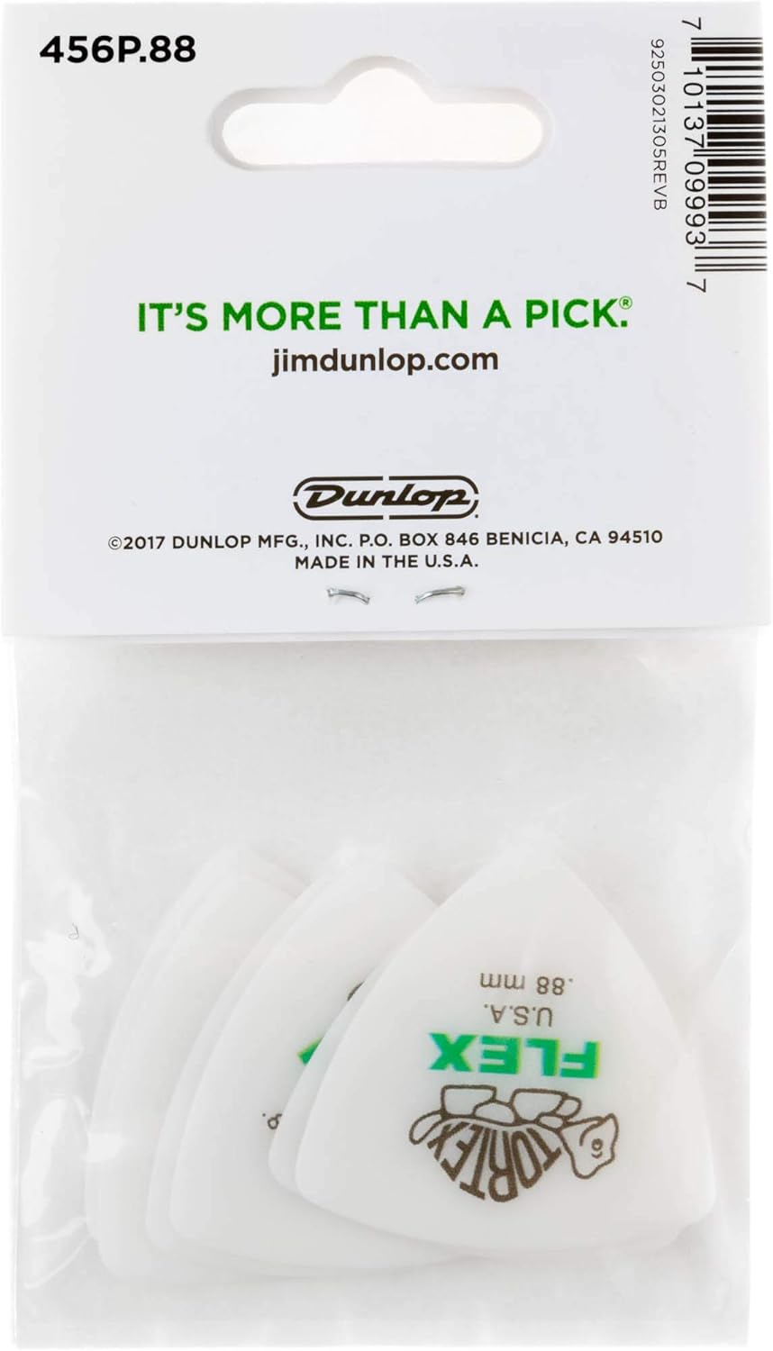 Premium imported Jim Dunlop guitar plectrums displayed in original packaging.