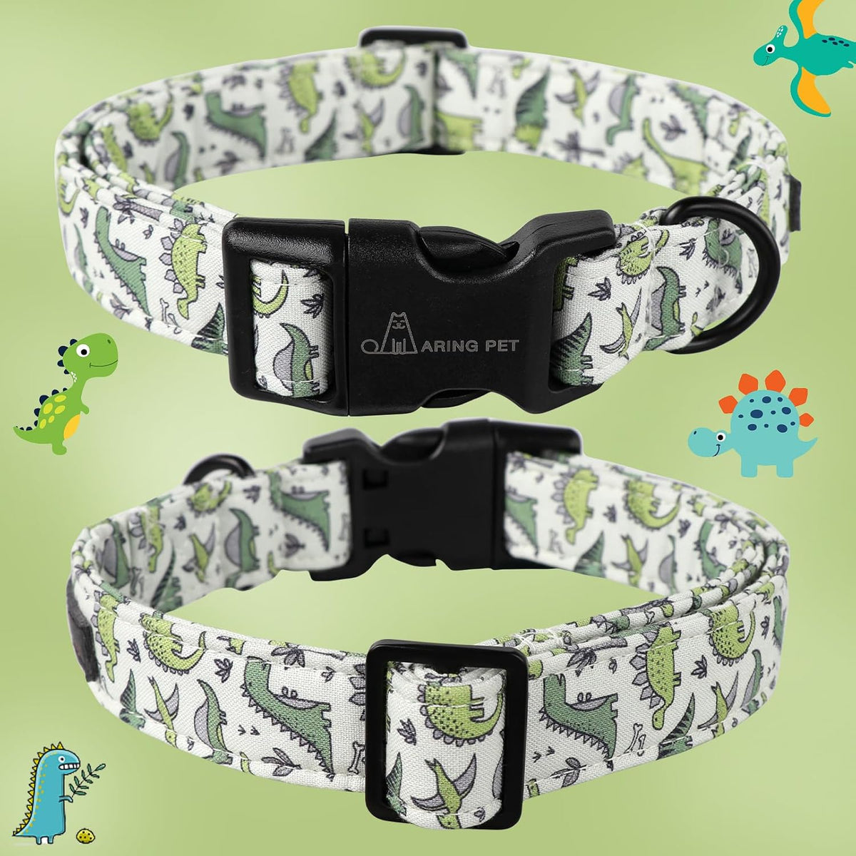 Small dog collar with adjustable buckle