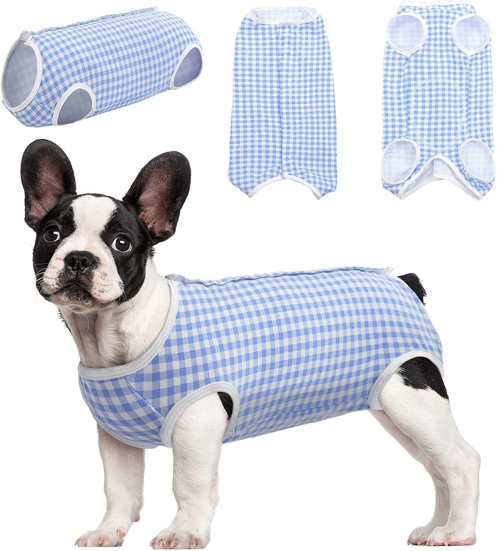 Kuoser pink checkered post operative pet clothing packaging view